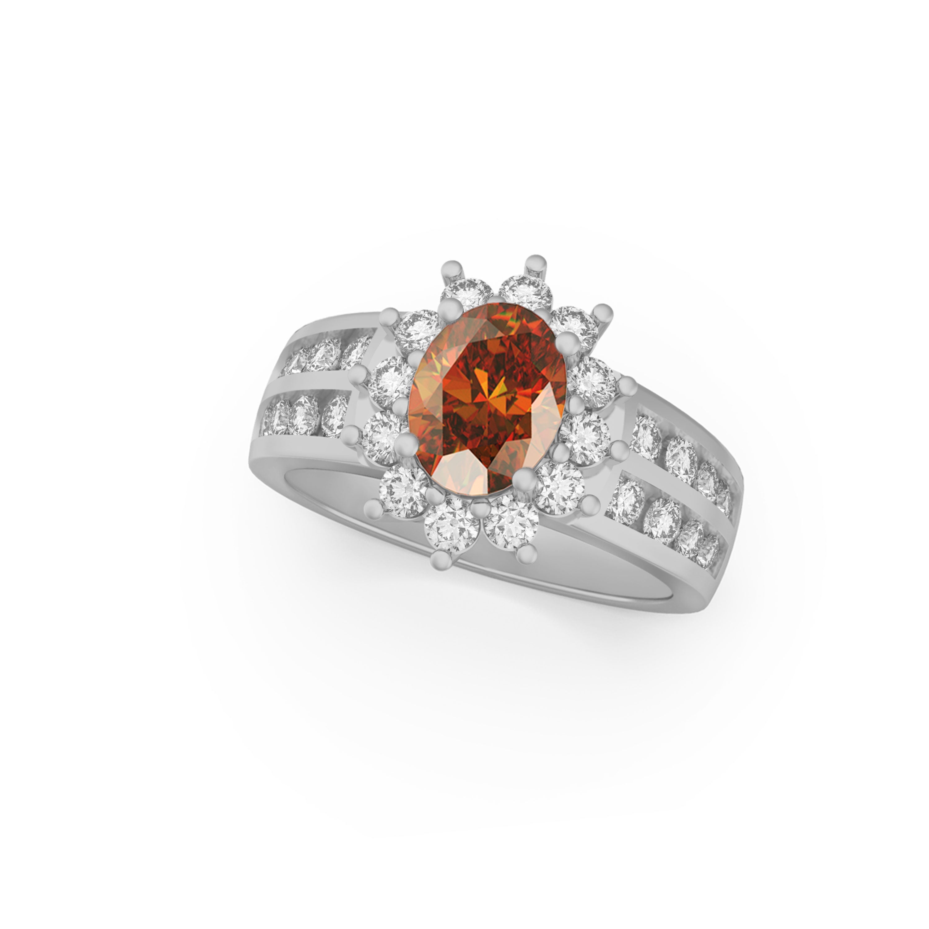 Roatanique Oval Halo Ring with CZ's in 925 Silver