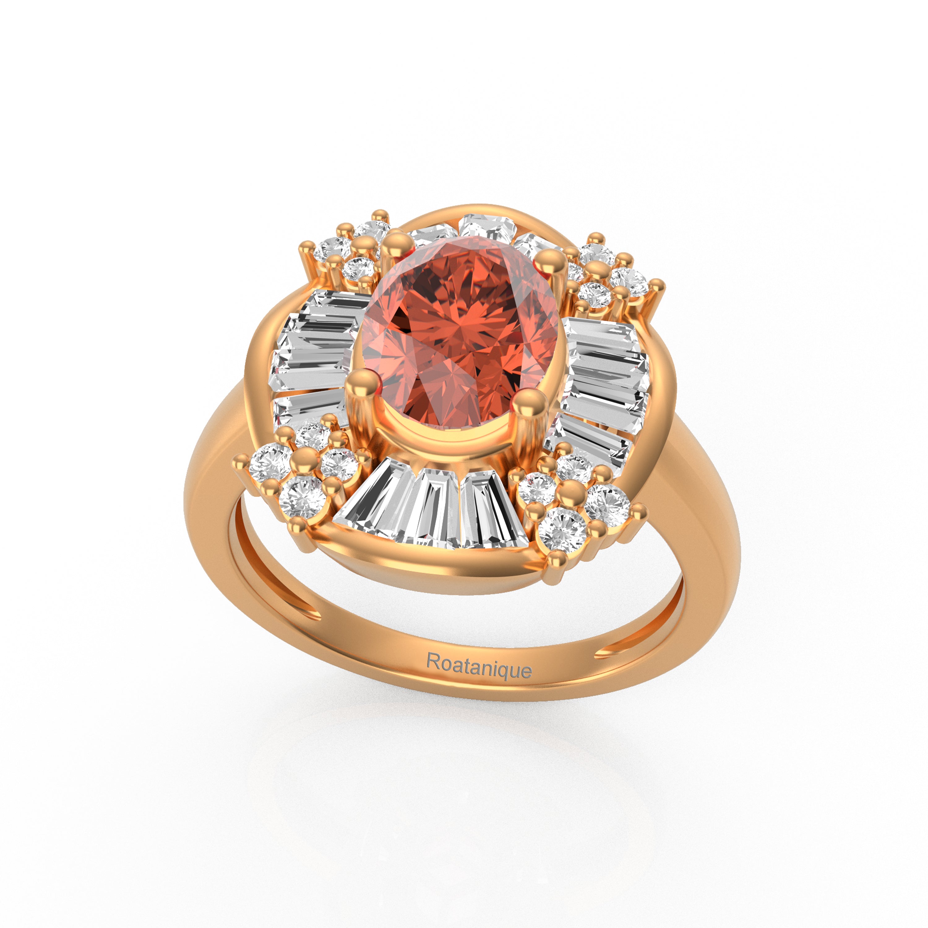 “Regal Elegance” Ring accented with 1.36ct Roatanique