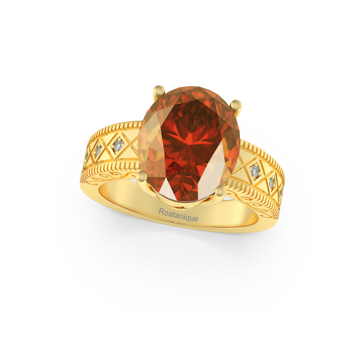 "Sunset of Shimmer” Ring with stunning 2.54ct Roatanique