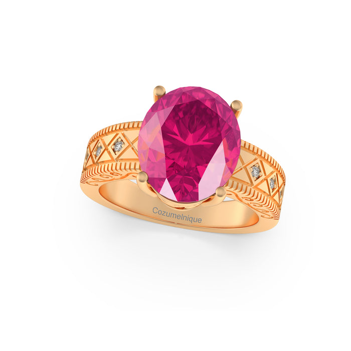 "Sunset of Shimmer” Ring with stunning 2.54ct Cozumelique