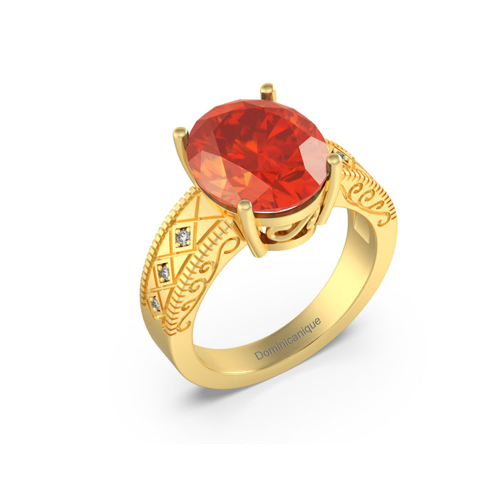 "Sunset of Shimmer” Ring with stunning 2.54ct Dominicanique