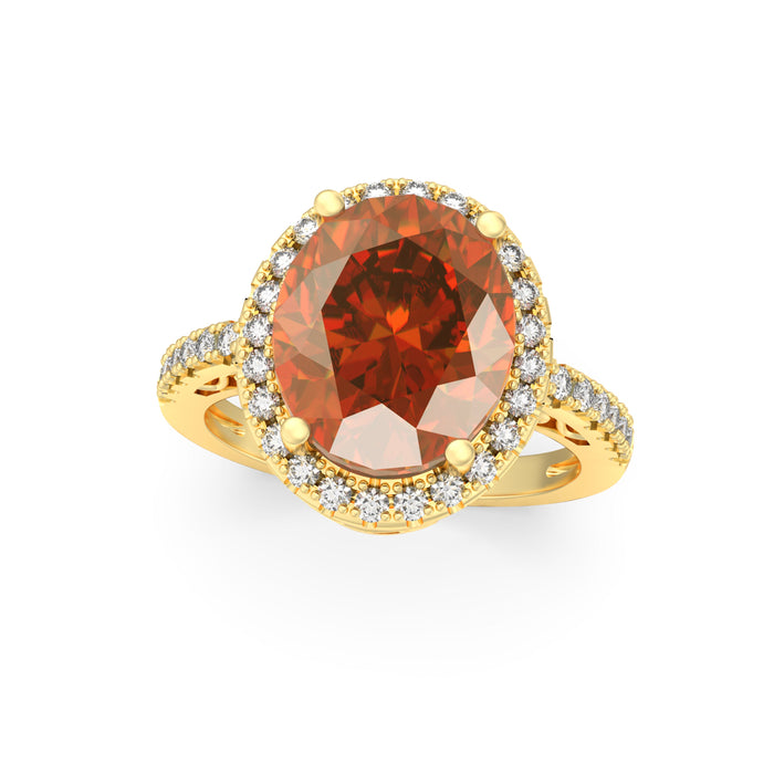 “Glimmer of Oval” Ring accented with 5.05ct Roatanique