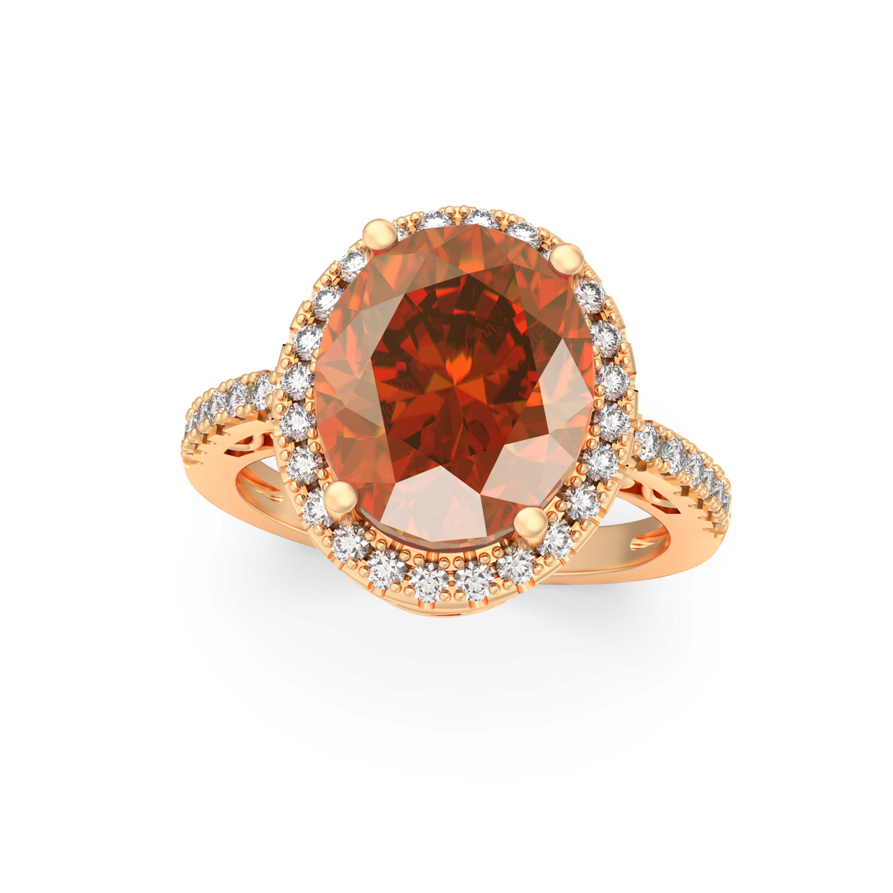 “Glimmer of Oval” Ring accented with 5.05ct Roatanique