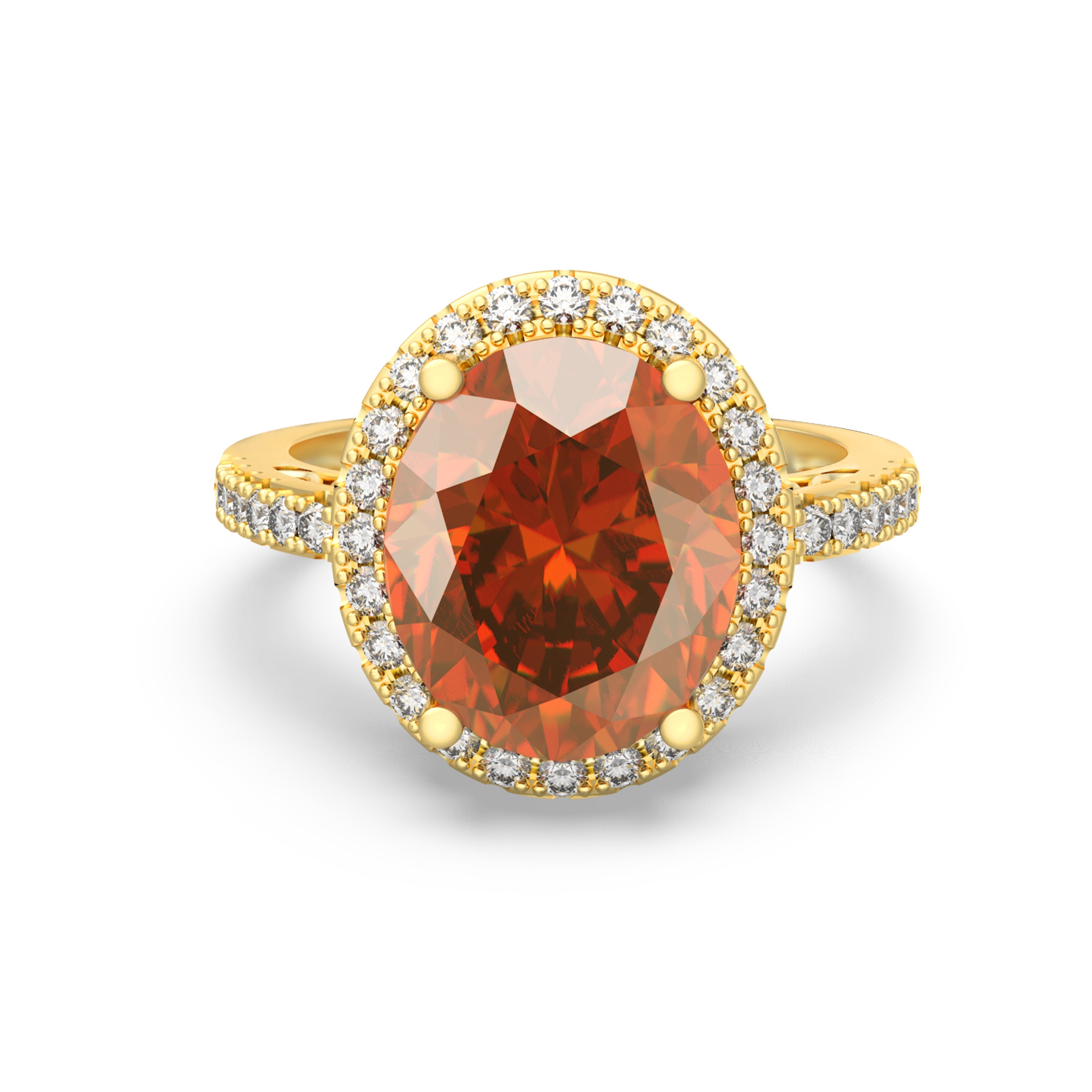 “Glimmer of Oval” Ring accented with 5.05ct Roatanique