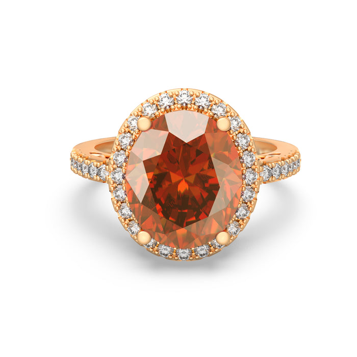 “Glimmer of Oval” Ring accented with 5.05ct Roatanique