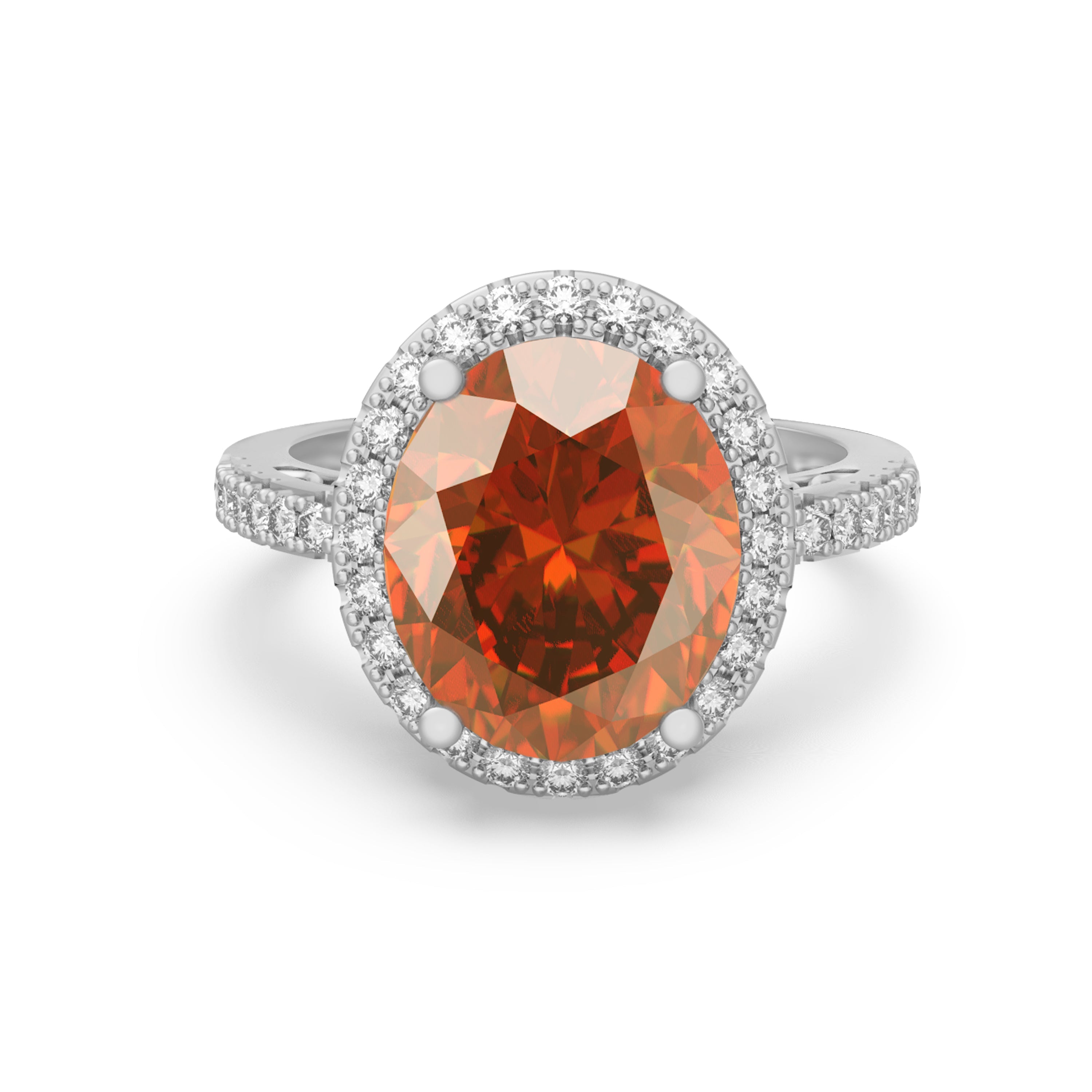 “Glimmer of Oval” Ring accented with 5.05ct Roatanique