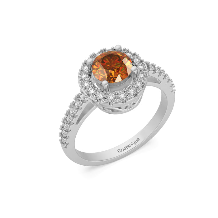 "Angel's Halo" Ring with 1.05ct Roatanique