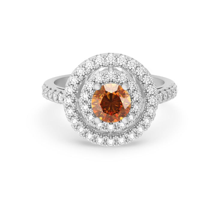 "Double Halo" Ring with 0.95ct Dominicanique
