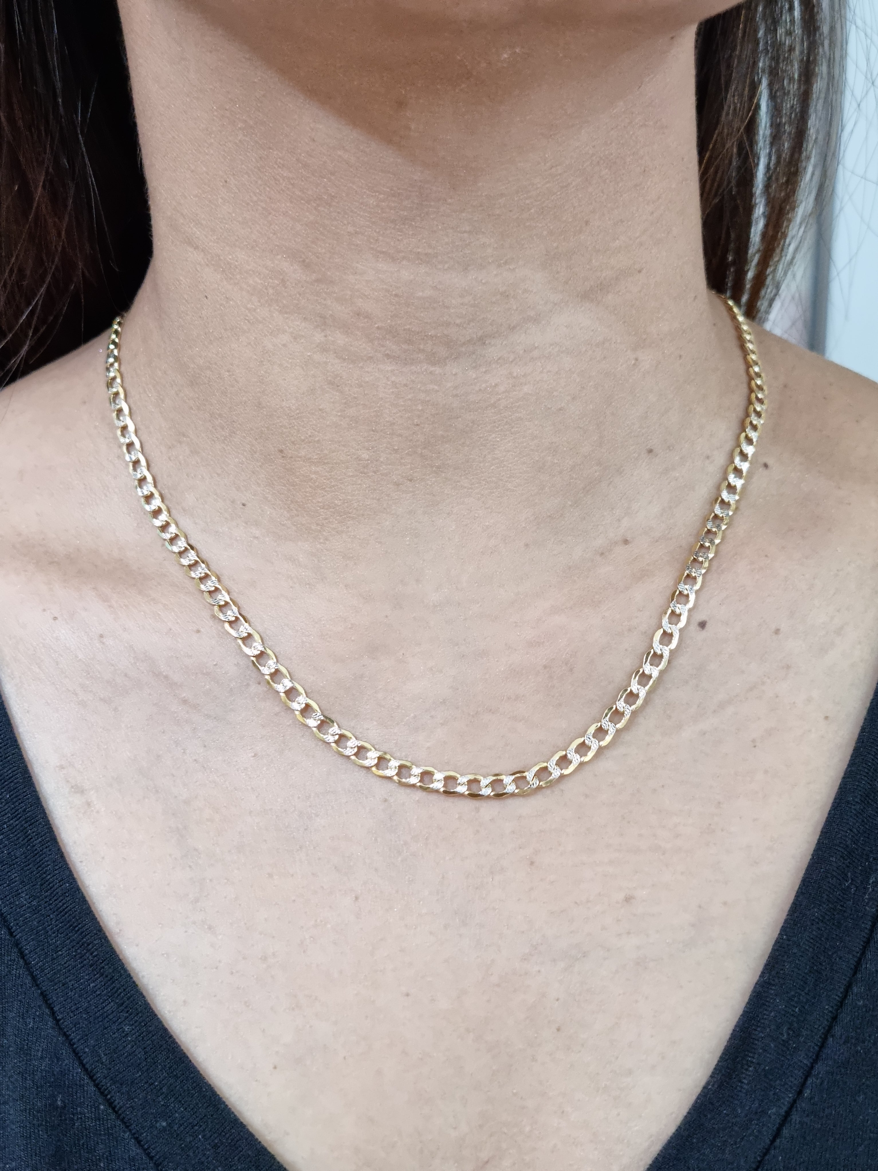 Women Cuban Link Diamond Cut Chain 14k 4MM - All lengths available