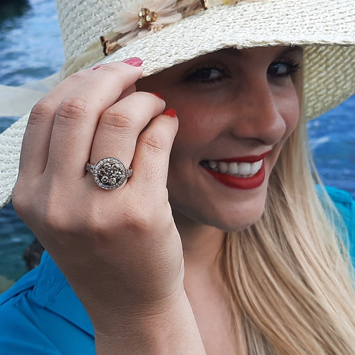 Amante Choco and White Diamond Ring 1.40cttw 14kt Gold