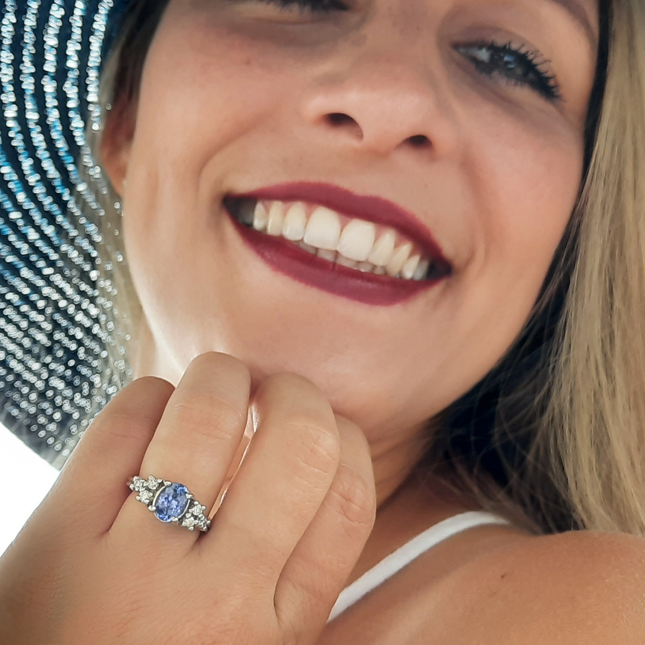Tanzanite 1.40ct tw Ring with 0.60ct Diamonds & 14kt Gold
