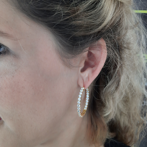 Beautifull Round Diamond Hoop set in 14k Gold(6.00ct TW)- 1.4