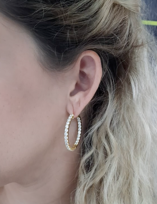 Beautifull Round Diamond Hoop set in 14k Gold(6.00ct TW)- 1.4