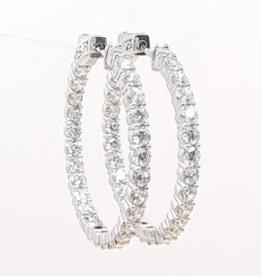 Beautifull Round Diamond Hoop set in 14k Gold(6.00ct TW)- 1.4