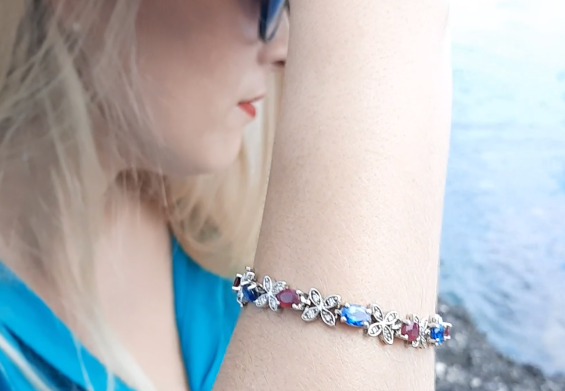 Ruby & Sapphire 14.15ct with Diamond 0.60ct  Bracelet - 14kt Gold