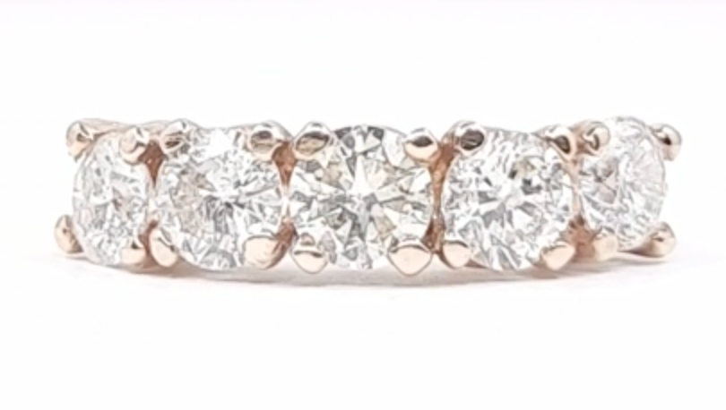 Diamond Band Women's 5-Stone 2.50ct tw with 14kt Gold