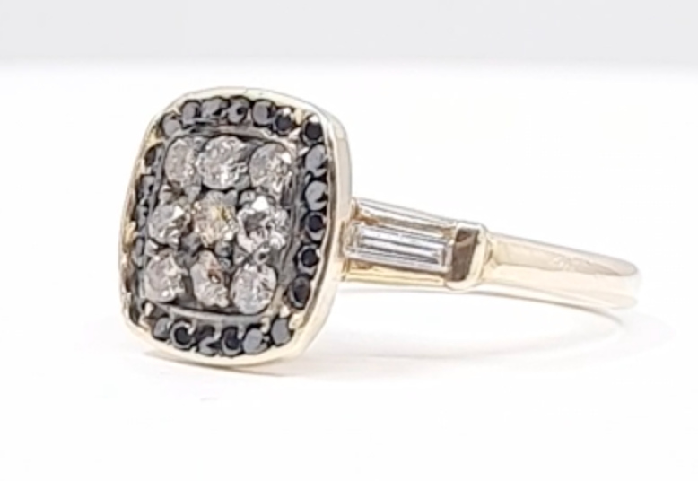 Amante Choco, Black and White Diamond Ring 1.05cttw 14kt Gold