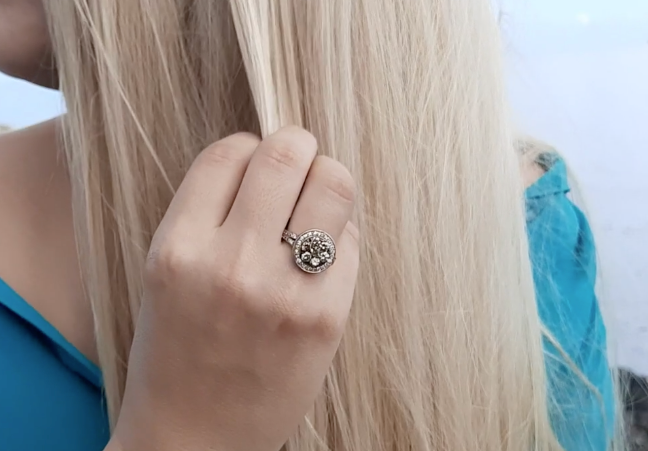 Amante Choco and White Diamond Ring 1.40cttw 14kt Gold