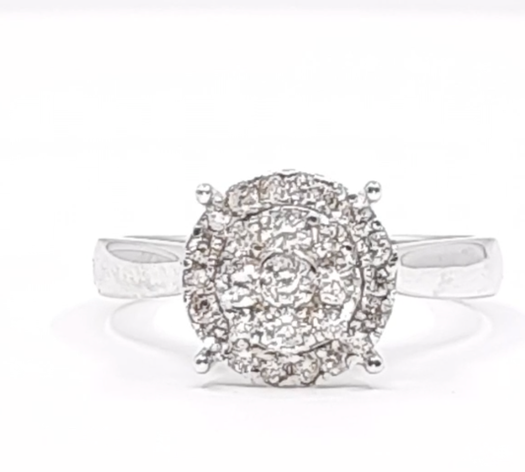 1Look Halo Diamond Ring Women's 0.40ct tw with 14kt Gold