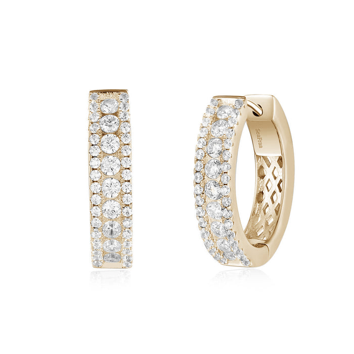 SeaFraa Hoop Diamond Earrings 2.60 carats of diamonds in 14kt Gold