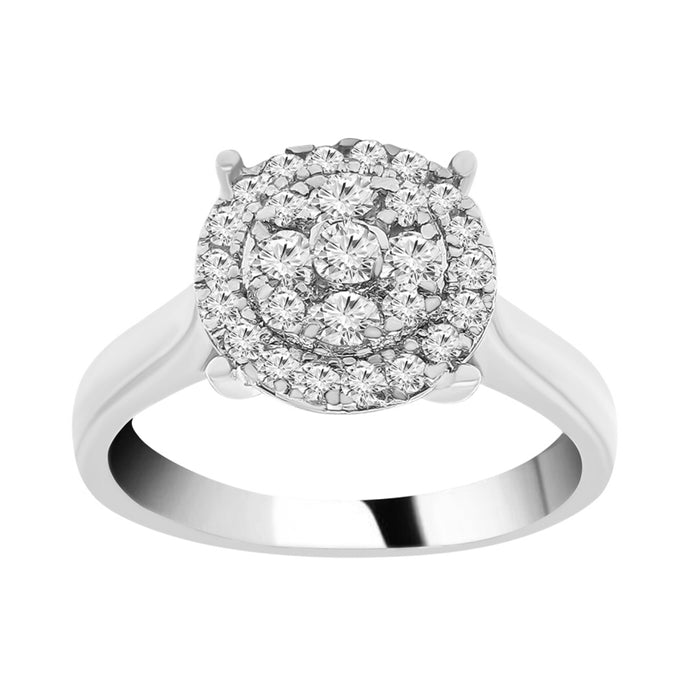 1Look Halo Diamond Ring Women's 0.40ct tw with 14kt Gold