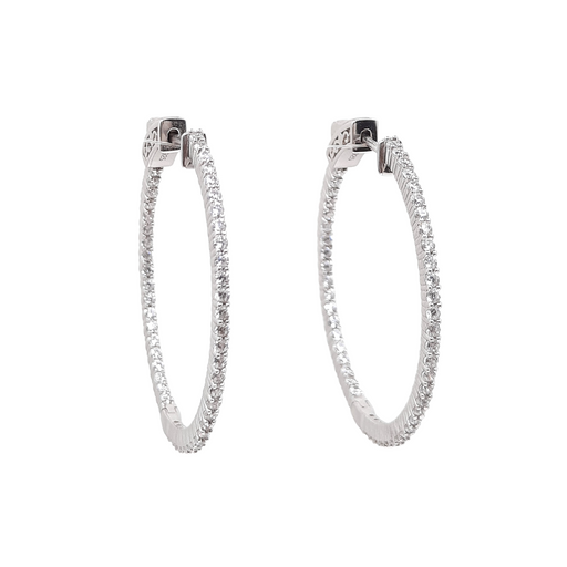 Petite Round Diamond Hoop set in 14k Gold(1.10ctTW)-1.4