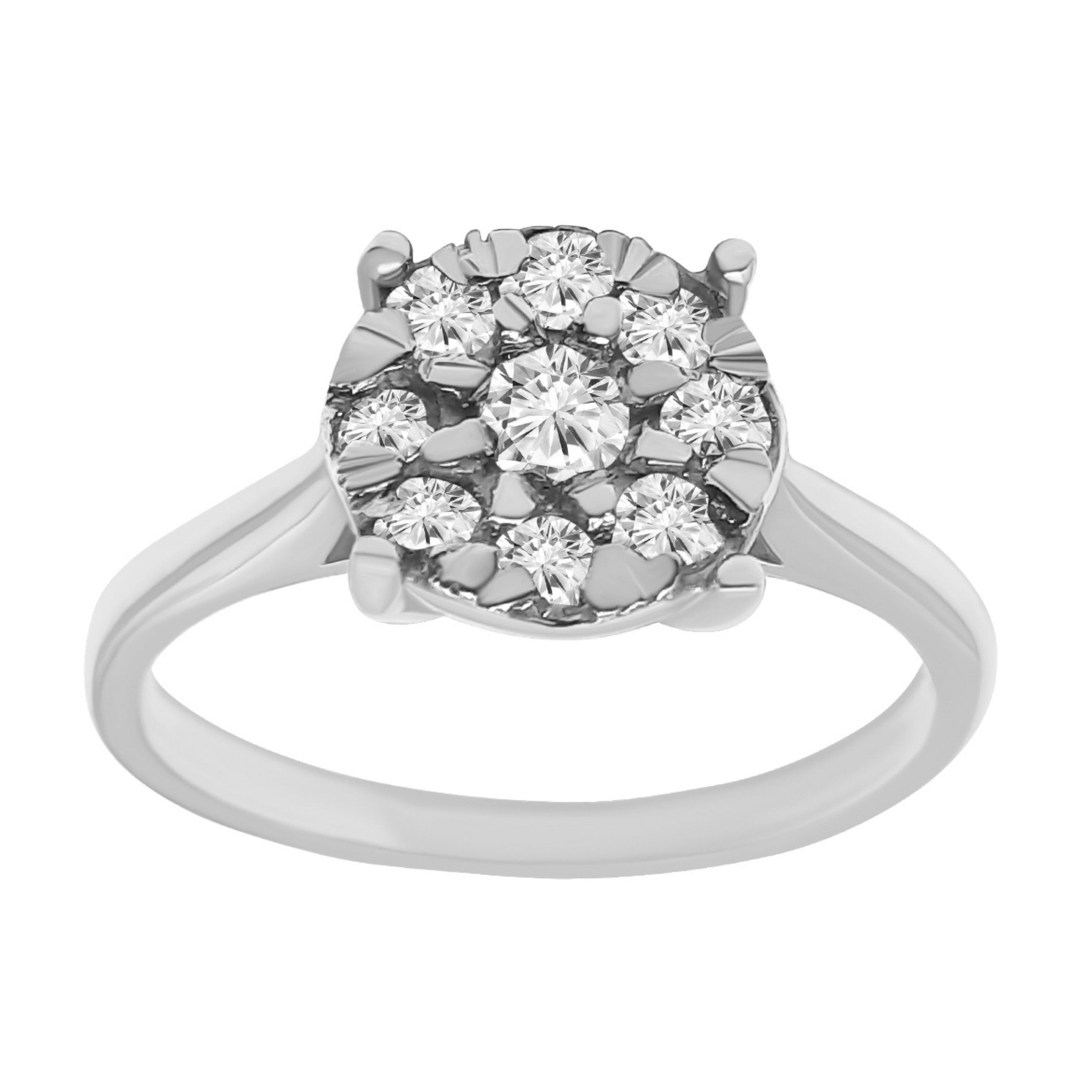 1Look Halo Diamond Ring Women's 0.60ct tw with 14kt Gold