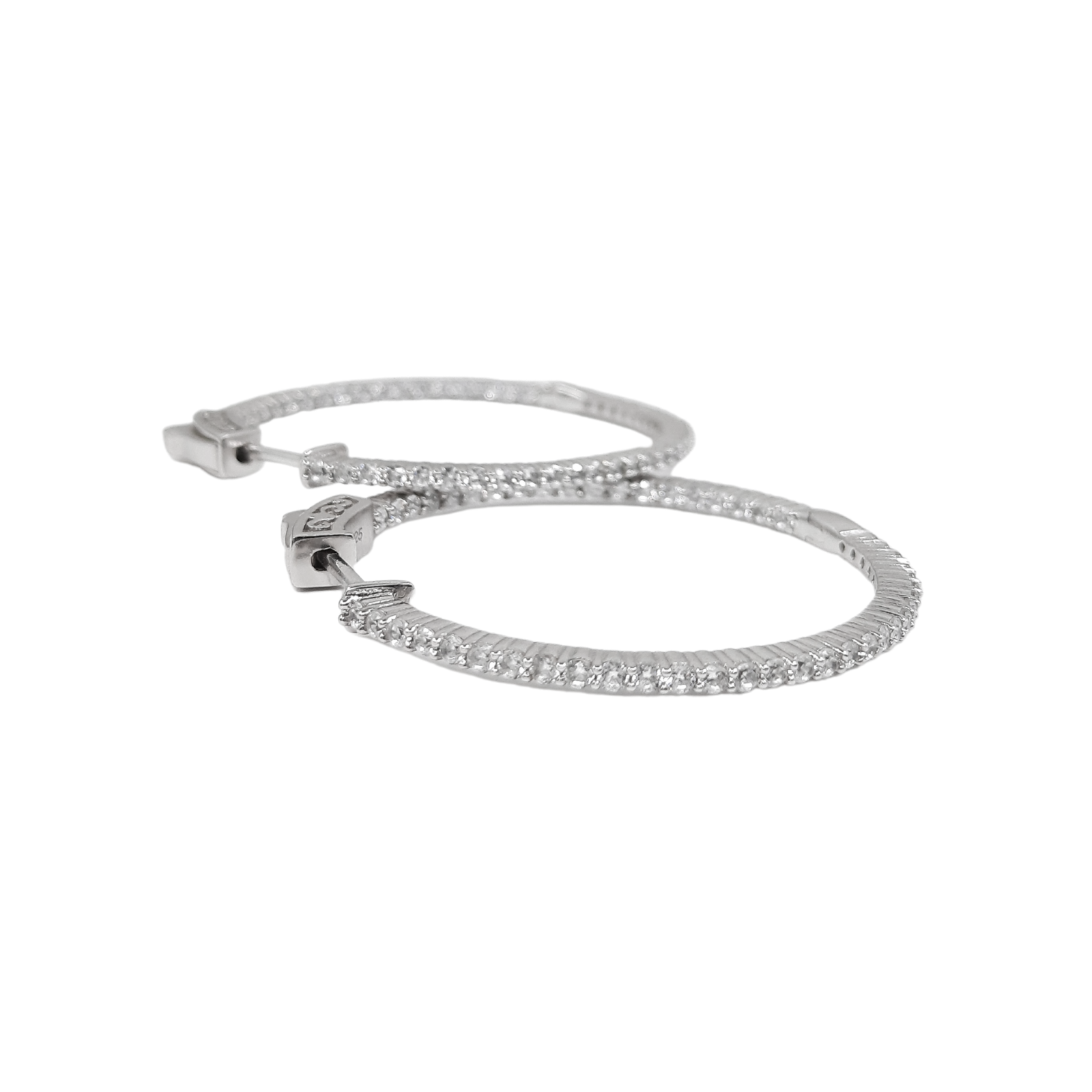 Petite Round Diamond Hoop set in 14k Gold(1.10ctTW)-1.4