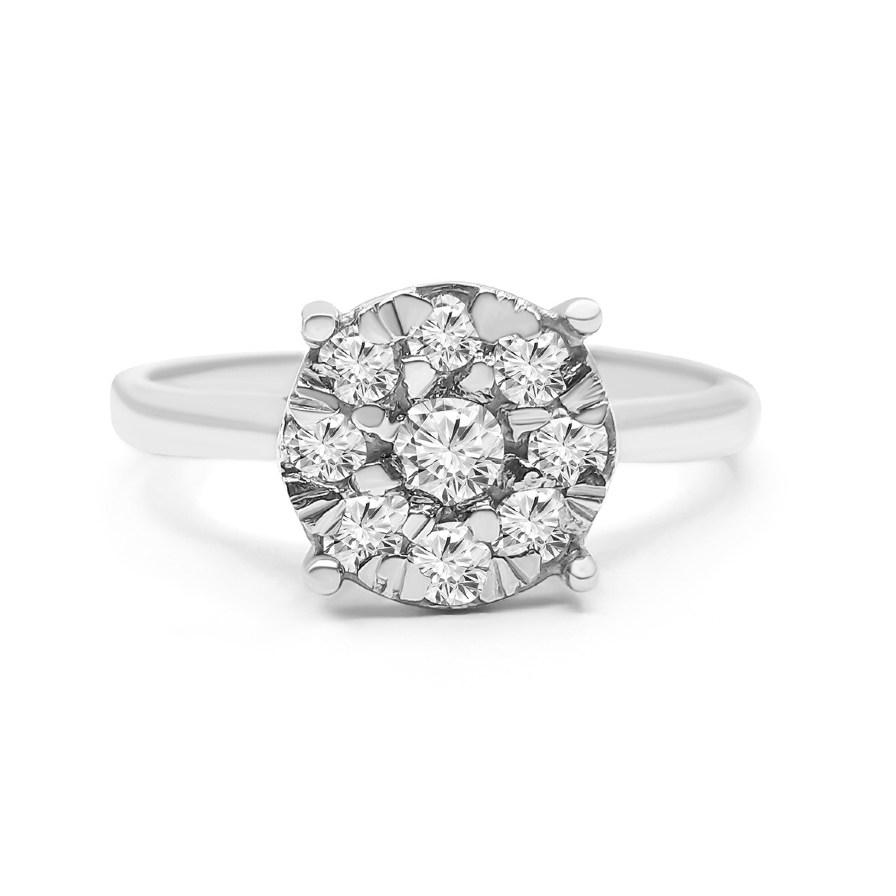 1Look Halo Diamond Ring Women's 0.60ct tw with 14kt Gold