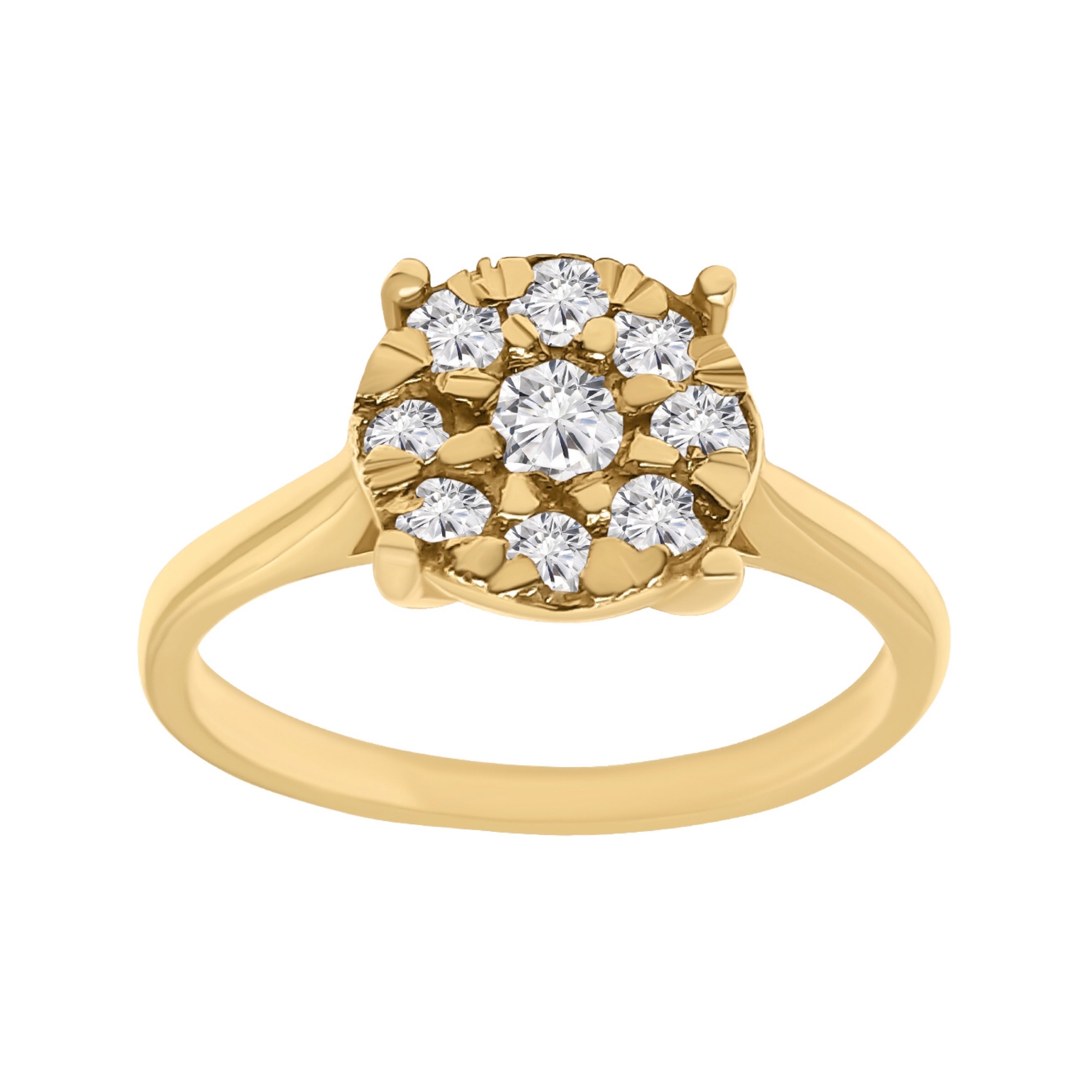 1Look Halo Diamond Ring Women's 0.60ct tw with 14kt Gold