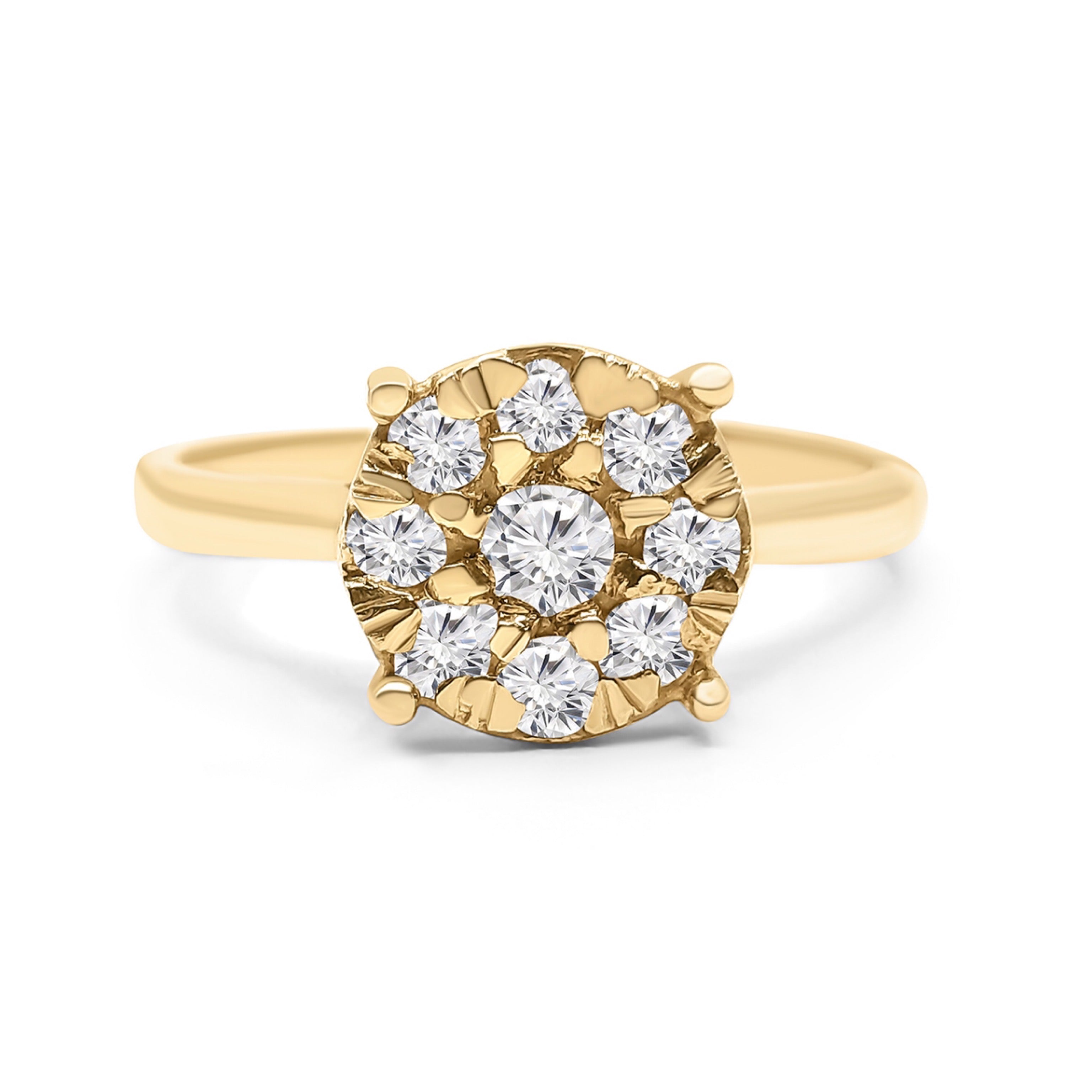 1Look Halo Diamond Ring Women's 0.60ct tw with 14kt Gold