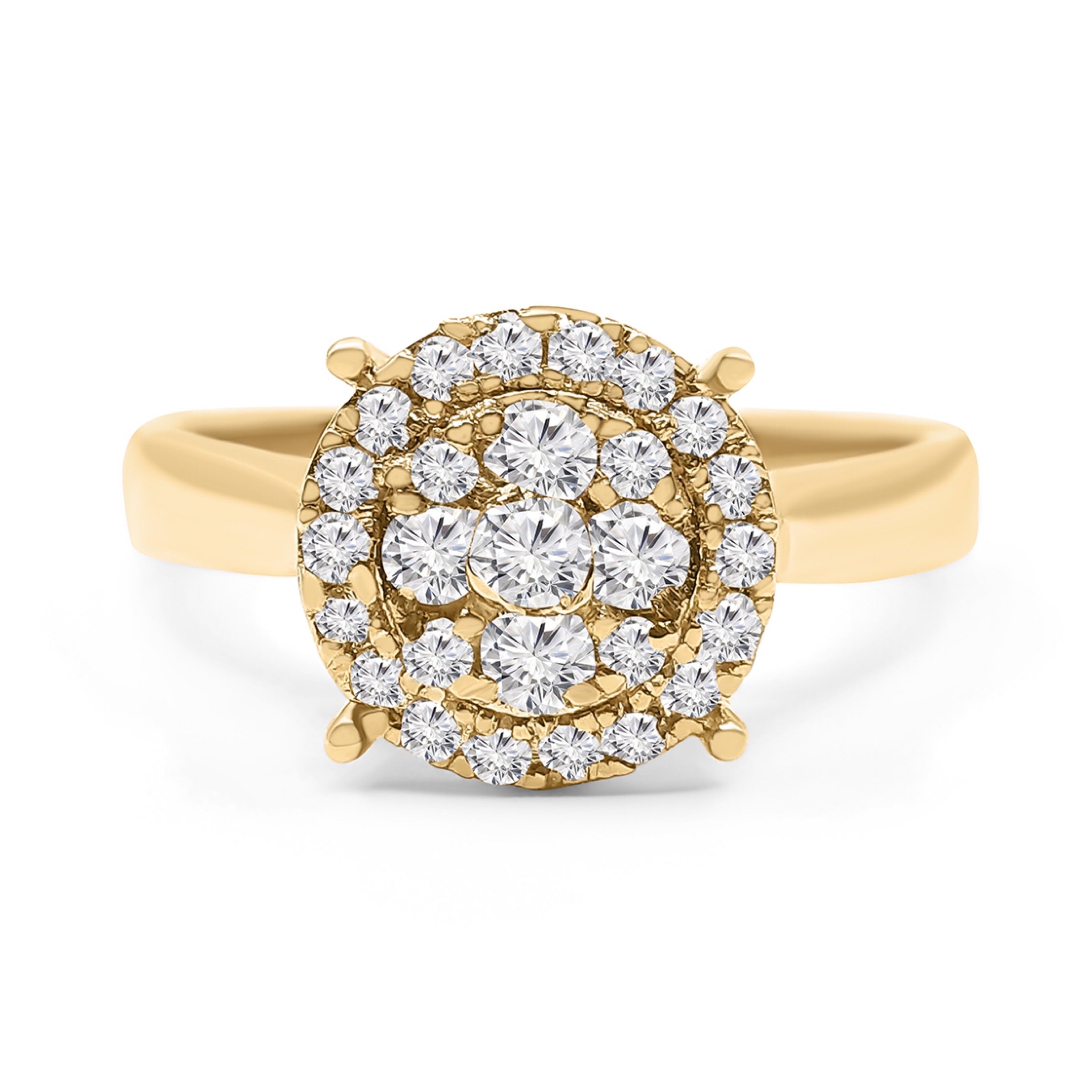 1Look Halo Diamond Ring Women's 0.40ct tw with 14kt Gold