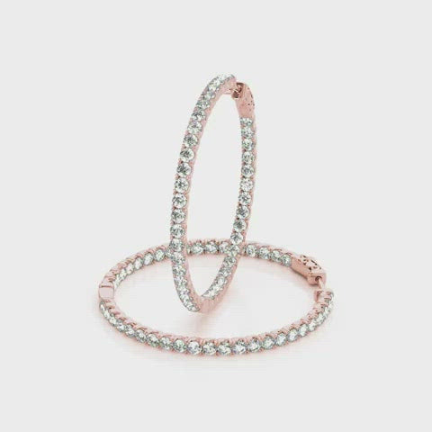 Fabulous Round Diamond Hoop Elegantly set in 14k Gold(2.00ct TW)-1