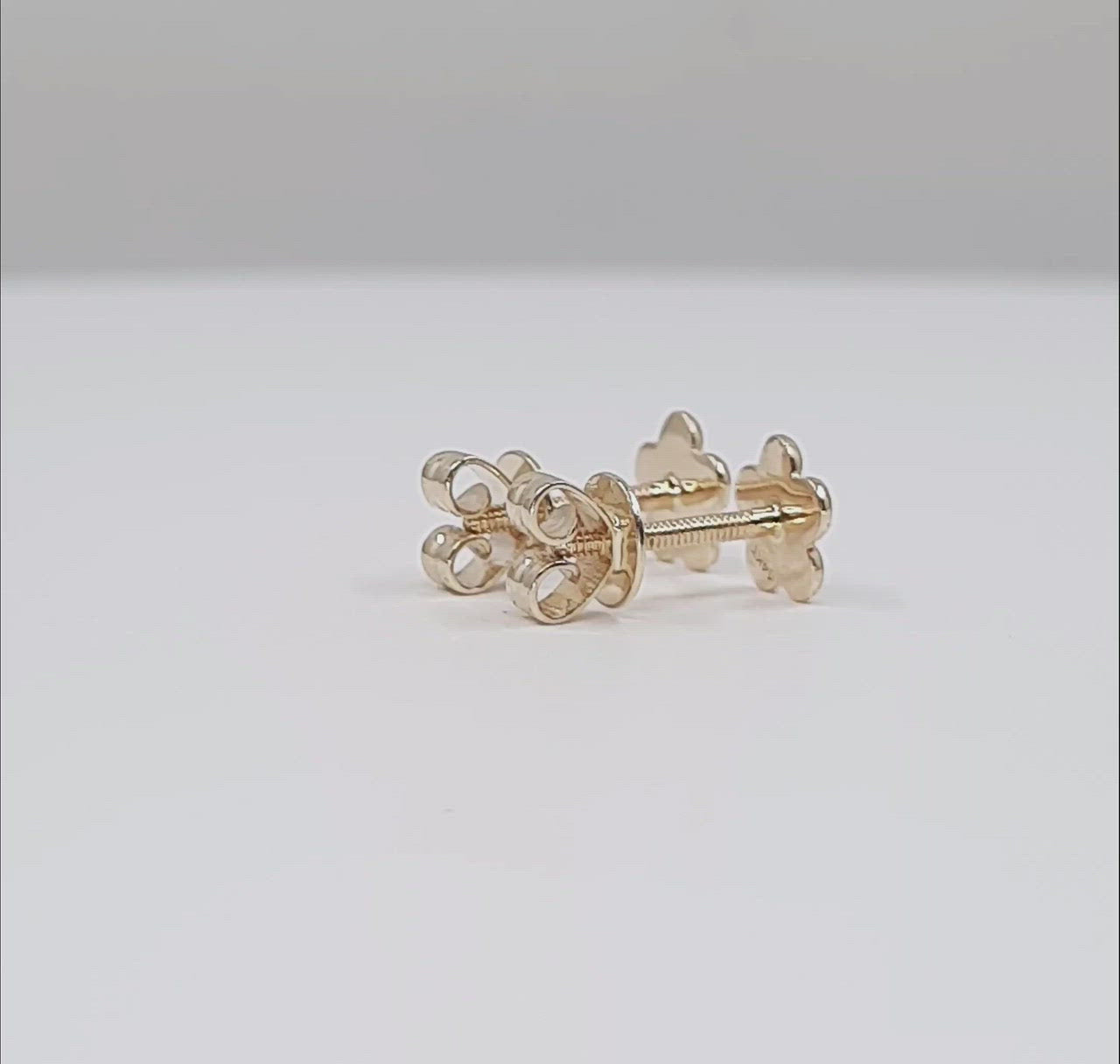 14k Gold Baby Flower Earrings