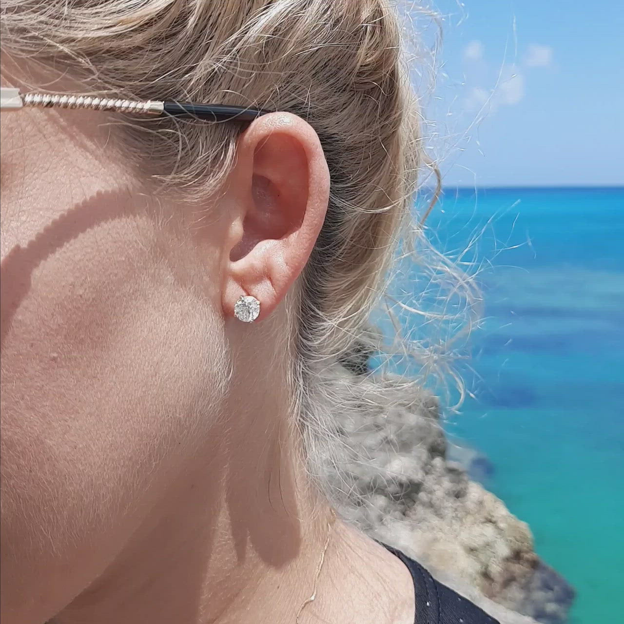 Dazzling Round Lab Diamond Stud Earrings elegantly set in 14K Gold (2 1/2ct TW)