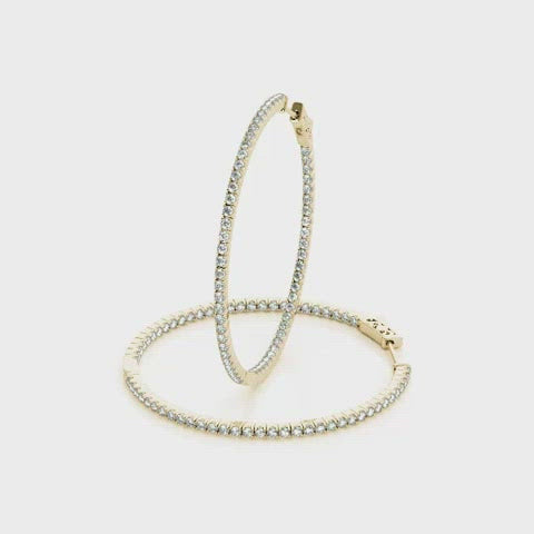 Classic Diamond Hoop set in 14k Gold(1.60ct TW)-1