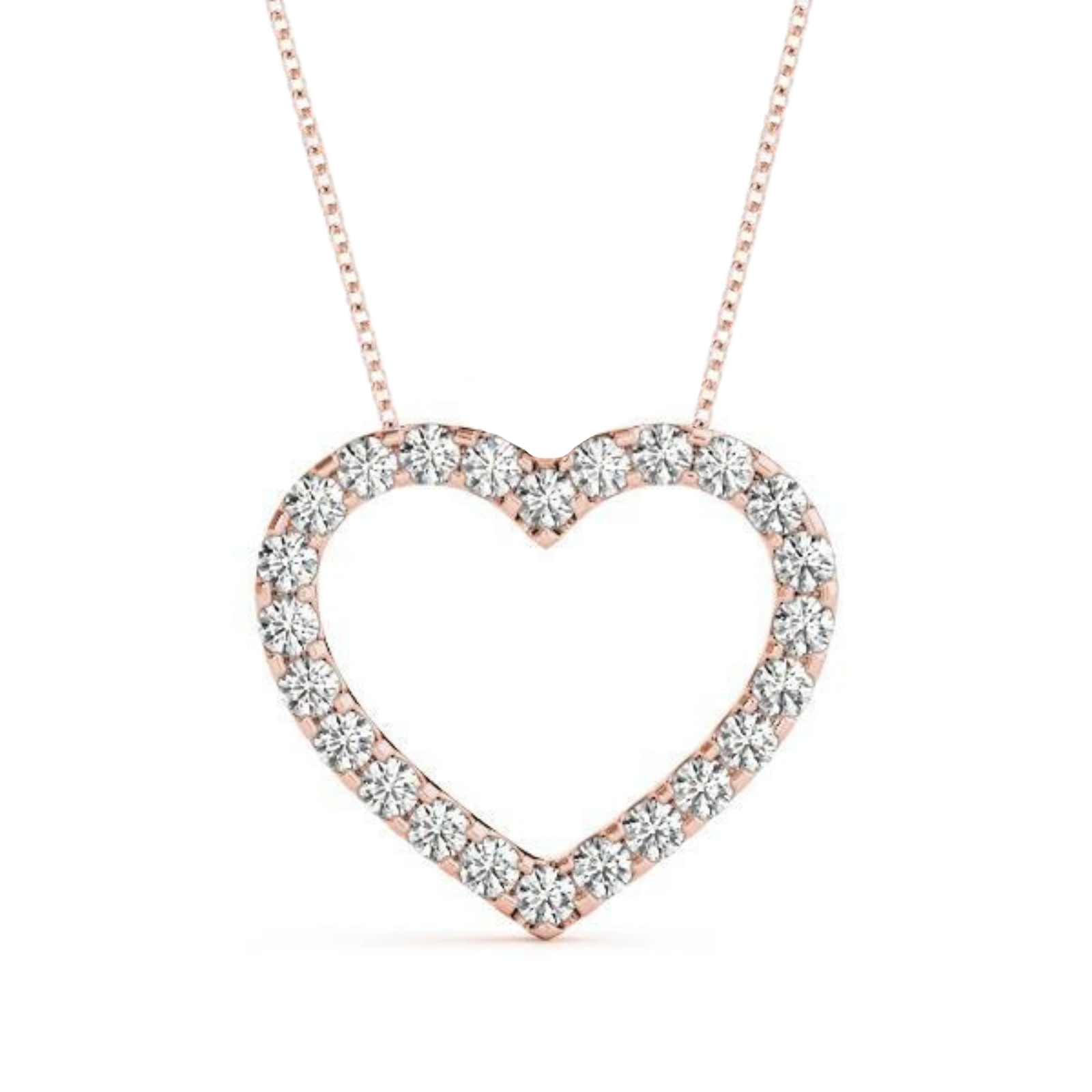 Diamond Heart Necklace 1.00 ct tw 14kt Gold