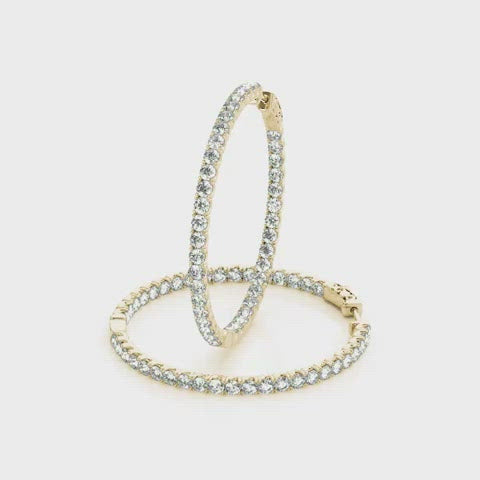 Fabulous Round Diamond Hoop Elegantly set in 14k Gold(2.00ct TW)-1