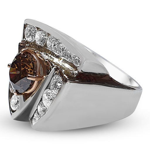 Men's Choco Diamond 2.05cttw and Diamond Ring 2.30cttw 14kt Gold